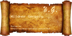Wildner Gergely névjegykártya